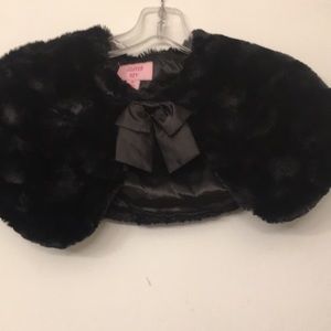 Black Faux Fur shrug/cape